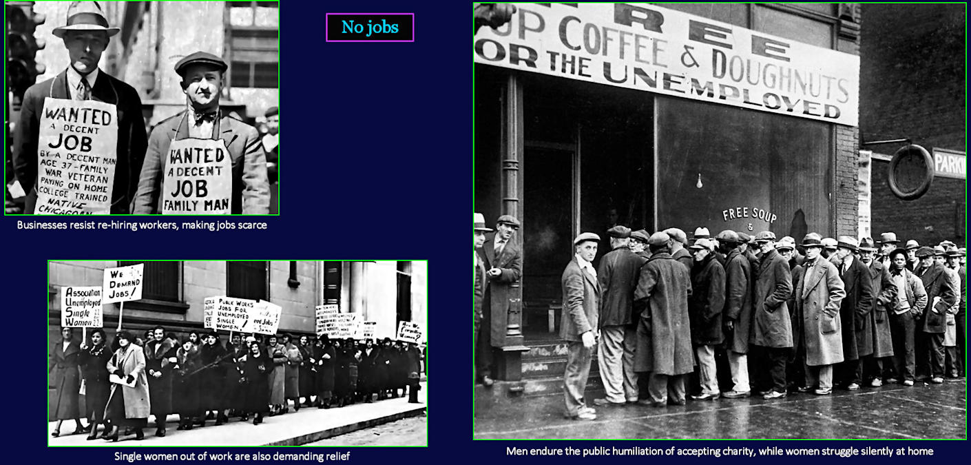 Unemployment, soup kitchens, 1930s